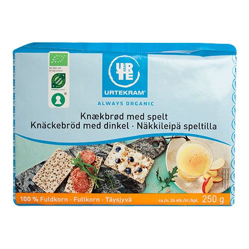 Fuldkornsknækbrød m. spelt Ø 1 Fuldkornsknækbrød m. spelt Ø