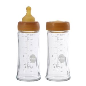 Hevea Baby Glas sutteflaske Wide Neck 2-pak -250ml