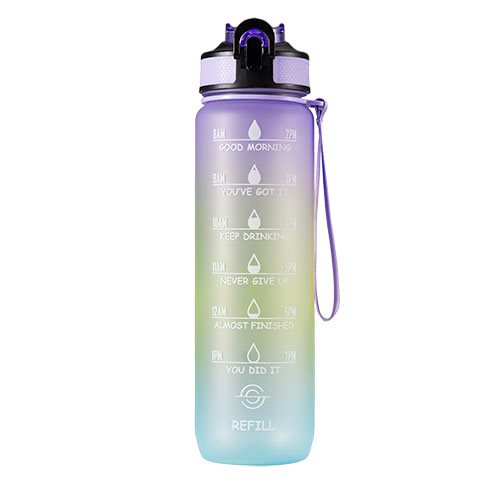 Motivationsflaske 1 ltr Lilla/Gul/Blå 1 Motivationsflaske 1 ltr Lilla/Gul/Blå