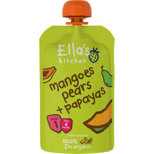 Babymos mango, pære, & papayaØ 1 Babymos mango, pære, & papayaØ