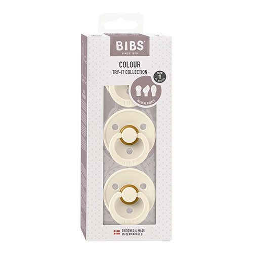 BIBS Try-it Colour Size 1 Ivory 3 PACK 1 BIBS Try-it Colour Size 1 Ivory 3 PACK
