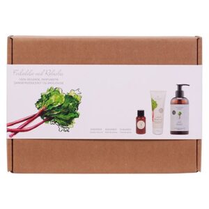 Gaveæske Rabarber håndsæbe -creme & Body lotion Værdi 125,-