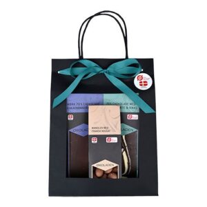 Gourmet Gavepose Grøn Ø m. 2 chokoladeplader samt dragée mandler