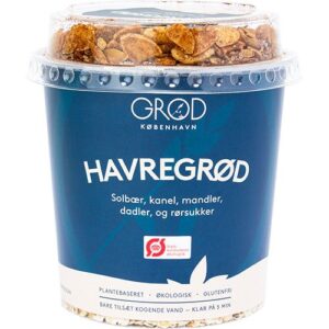 GRØD Havregrød m. solbær, kanel, mandler, dadler Ø & rørsukker