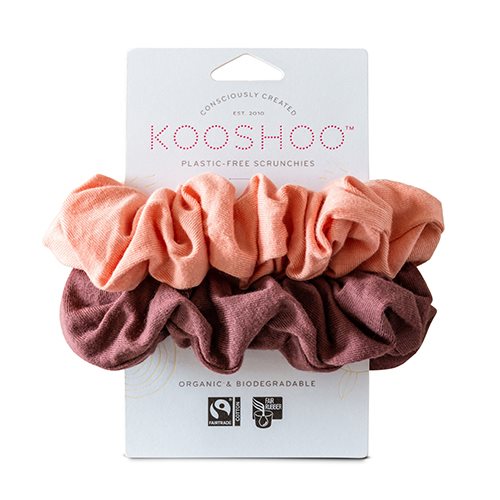 Hår scrunchie Coral Rose 2 stk 1 Hår scrunchie Coral Rose 2 stk