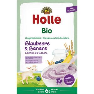 Holle Risgrød med gedemælk, blåbær og banan Ø