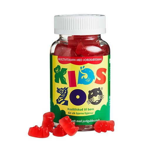 Kids Zoo Multivitamin jordbær 1 Kids Zoo Multivitamin jordbær
