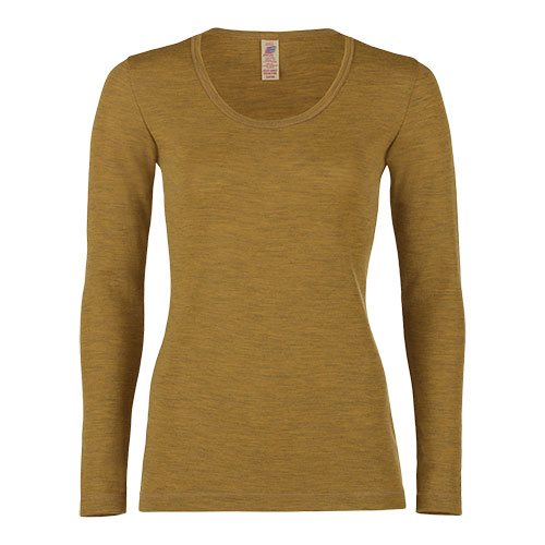 Langærmet bluse, ren uld, Saffron, str. 46/48 1 Langærmet bluse, ren uld, Saffron, str. 46/48