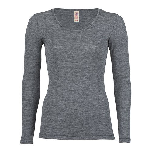 Langærmet bluse, ren uld, Slate, str. 34/36 1 Langærmet bluse, ren uld, Slate, str. 34/36