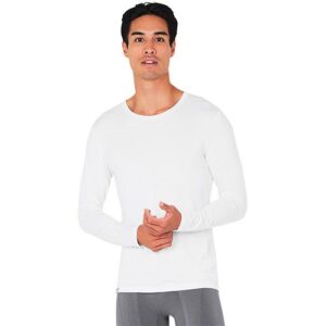 Mens Long Sleeve Crew Neck T-Shirt hvid str. S