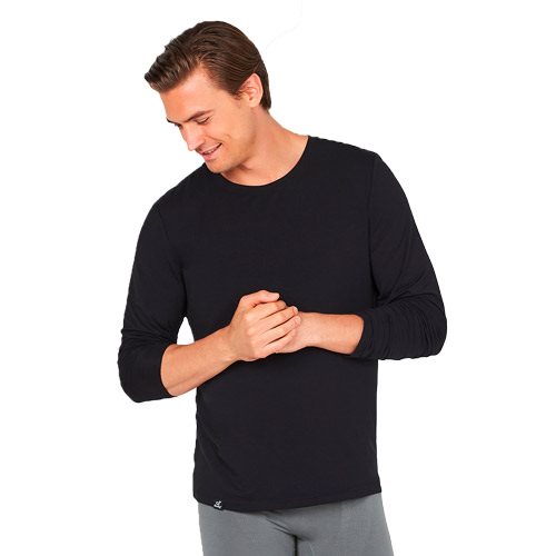 Mens Long Sleeve Crew Neck T-Shirt sort str. M 1 Mens Long Sleeve Crew Neck T-Shirt sort str. M