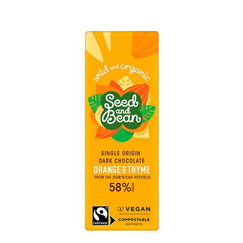 Mørk Chokolade 58% Appelsin & Timian Ø 1 Mørk Chokolade 58% Appelsin & Timian Ø