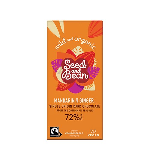 Mørk chokolade 72% Mandarin & Ingefær Ø 1 Mørk chokolade 72% Mandarin & Ingefær Ø