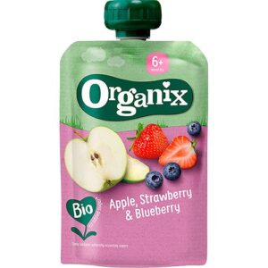 Organix frugtpure m æble,jordbær & blåbær 6 mdr. Ø