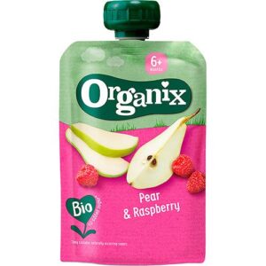 Organix frugtpure m pære & hindbær 6 mdr Ø