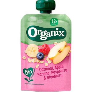 Organix havre m æble,banan,hindbær,blåbær 12 mdr Ø