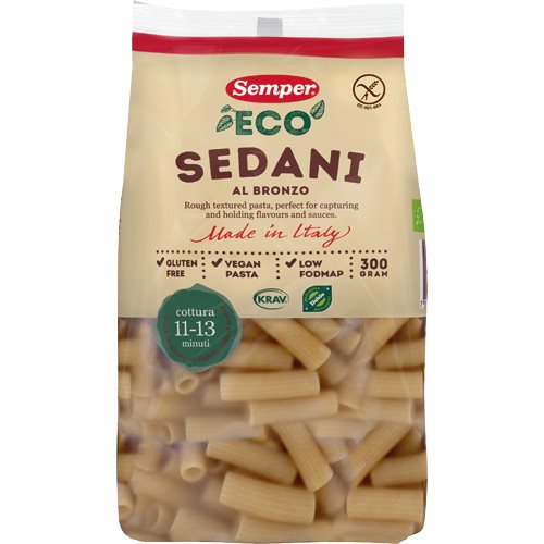 Pasta sedani fuldkorn Ø 1 Pasta sedani fuldkorn Ø