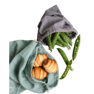 Reusable Cotton Bag Dark Grey/Mint Green