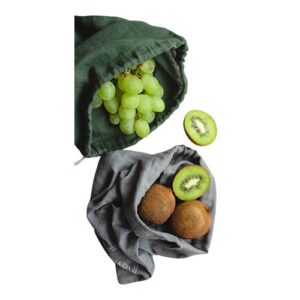 Reusable Cotton Bag Dark Grey/Tropical Green