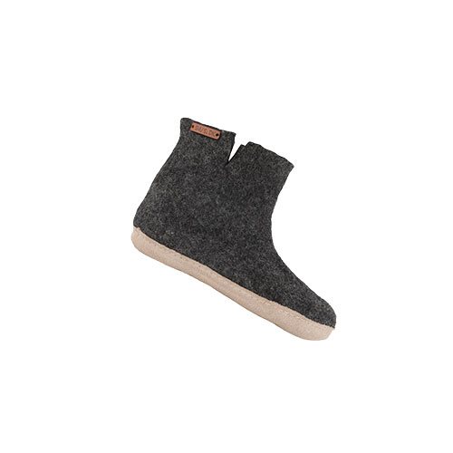 SHU´S hjemmesko med læder sål - Dark Grey 39 1 SHU´S hjemmesko med læder sål - Dark Grey 39