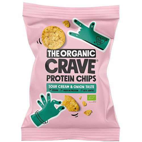Veganske protein chips m. Sour cream & onion Ø 1 Veganske protein chips m. Sour cream & onion Ø
