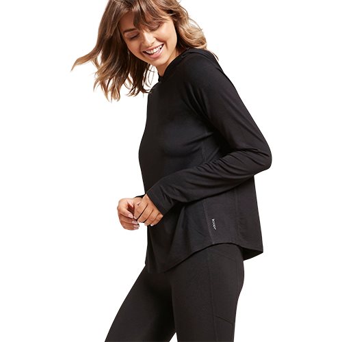 Women's Long Sleeve Hooded T-shirt sort str. S 1 Women's Long Sleeve Hooded T-shirt sort str. S