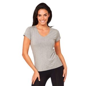 Women's V-Neck T-Shirt lysegrå str. S
