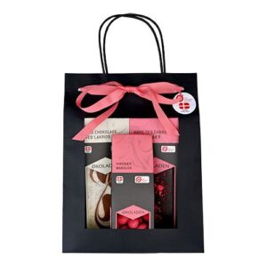 Gourmet Gavepose Pink Ø m. 2 chokoladeplader samt dragée mandler