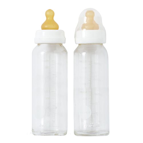Hevea Sutteflaske glas hvid, 2 stk 1 Hevea Sutteflaske glas hvid, 2 stk