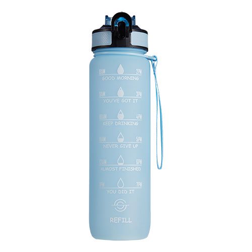 Motivationsflaske 1 ltr Lyseblå 1 Motivationsflaske 1 ltr Lyseblå