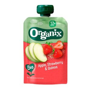 Organix frugtpure m æble,jordbær & quinoa 12 mdr Ø