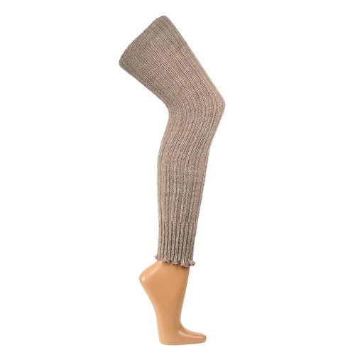 Overknee benvarmere med alpaka uld lysebrun 1 Overknee benvarmere med alpaka uld lysebrun