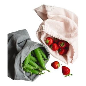 Reusable Cotton Bag Dark Grey/Soft Rose