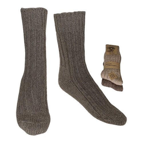 Strømper brun & beige str. 43/46 2-pak Alpaka strømper tykke 1 Strømper brun & beige str. 43/46 2-pak Alpaka strømper tykke